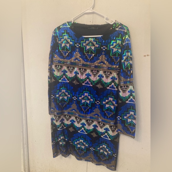 Zara blue sequin dress - Picture 2 of 4